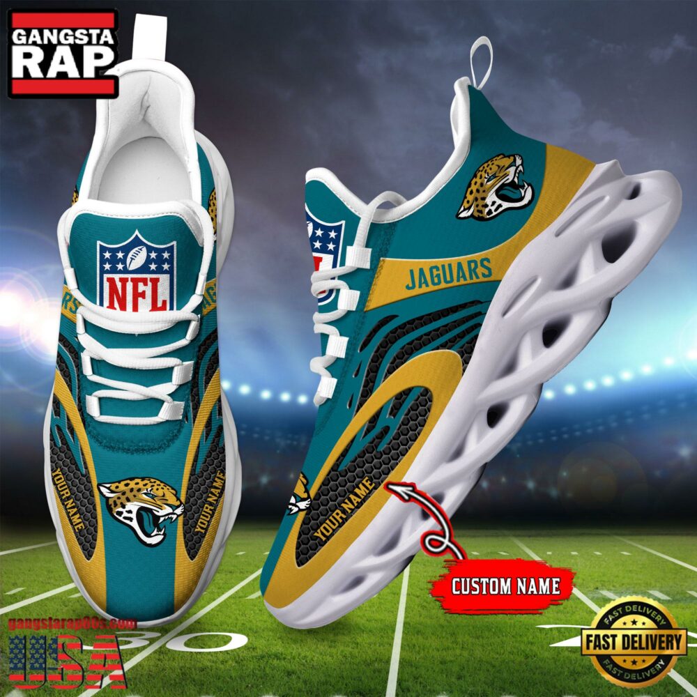 NFL Custom Name Jacksonville Jaguars Limited New Design Max Soul Running Sneakers Shoes NFL Custom Name Jacksonville Jaguars Limited New Design Max Soul Running Sneakers Shoes