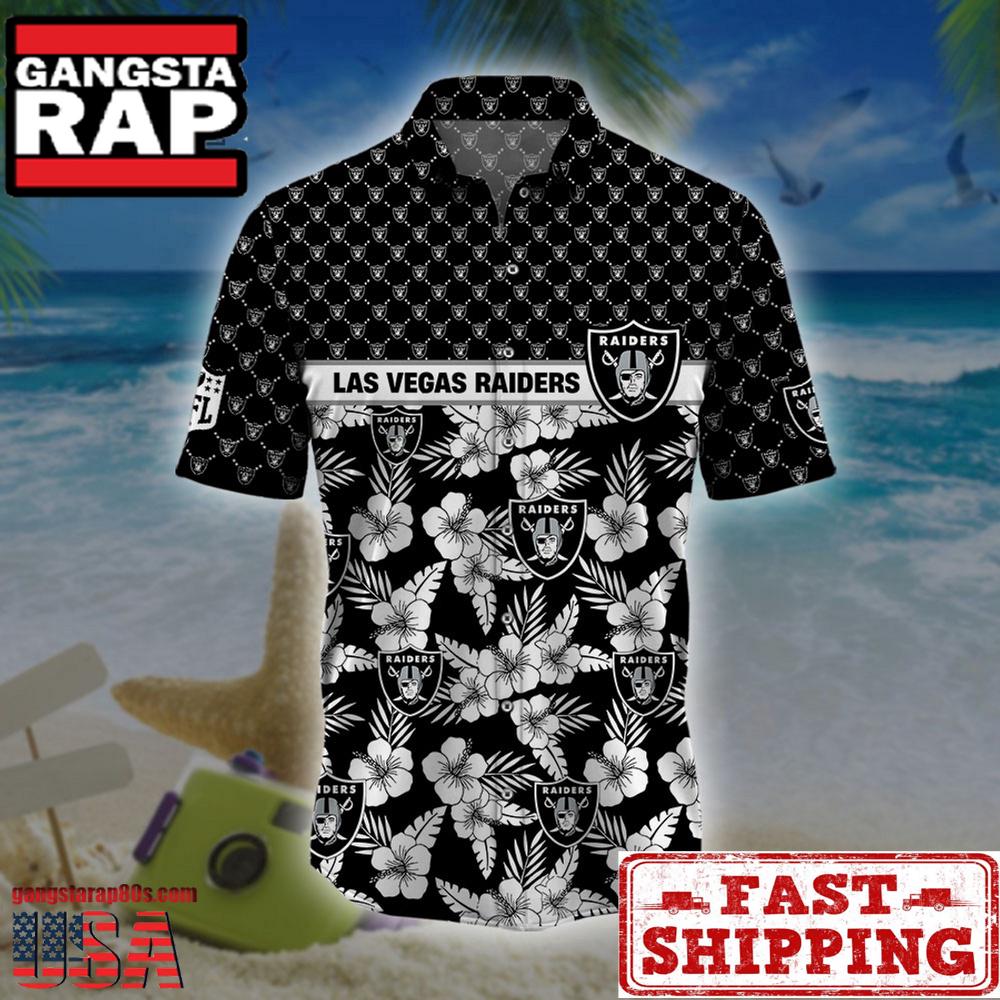 NFL Las Vegas Raiders Palm Leaves New Design Hawaiian Shirt NFL Las Vegas Raiders Palm Leaves New Design Hawaiian Shirt