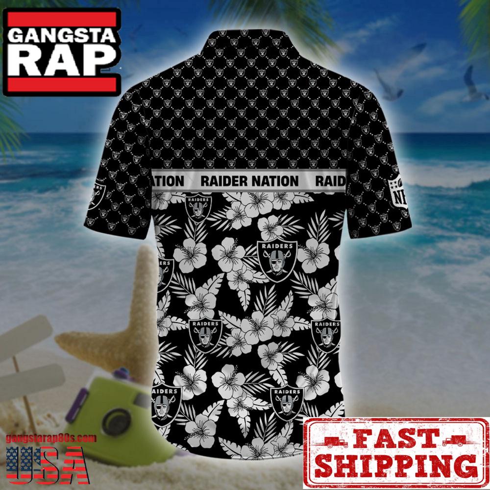 NFL Las Vegas Raiders Palm Leaves New Design Hawaiian Shirt NFL Las Vegas Raiders Palm Leaves New Design Hawaiian Shirt