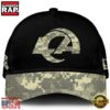 NFL Super Bowl Los Angeles Rams Club Black Camo Cap 2 Los Angeles Rams 2024 Salute to Service Club Black Camo Cap Gift For Veteran