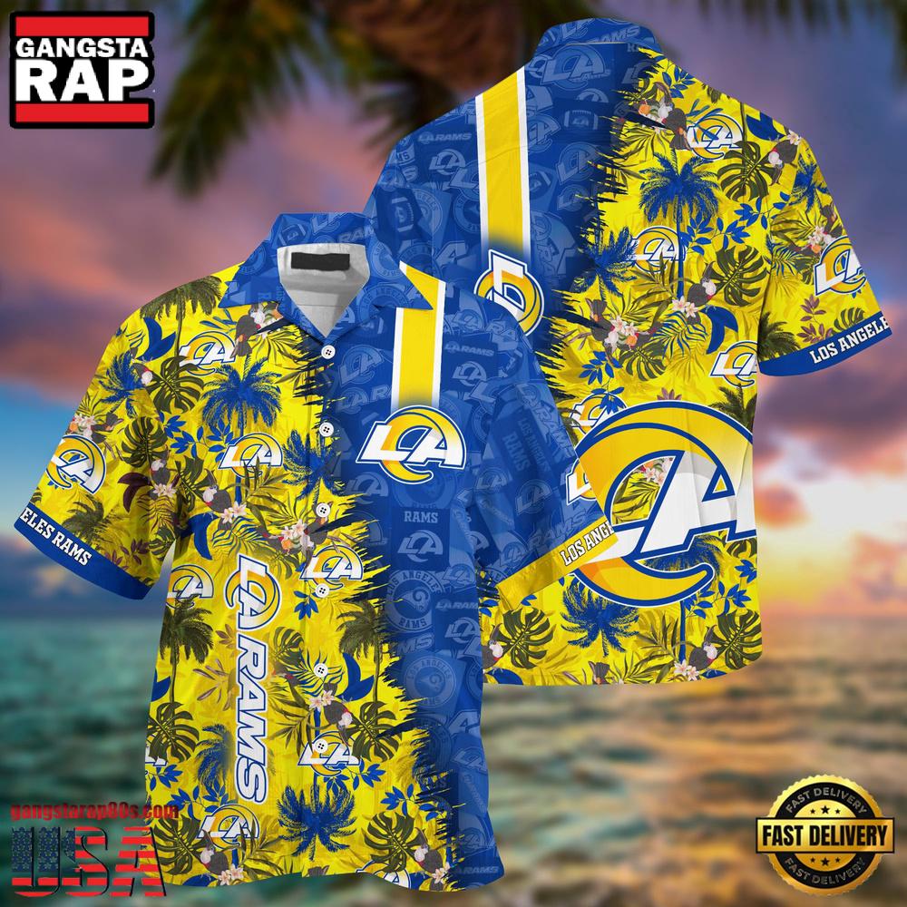 NFL Los Angeles Rams Football Aloha Hawaiian Shirt NFL Los Angeles Rams Football Aloha Hawaiian Shirt