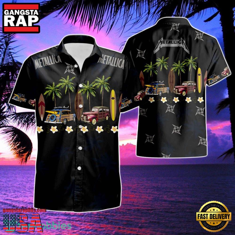 Metallica New Style Summer Black Short Sleeve Hawaiian Shirt Metallica New Style Summer Black Short Sleeve Hawaiian Shirt