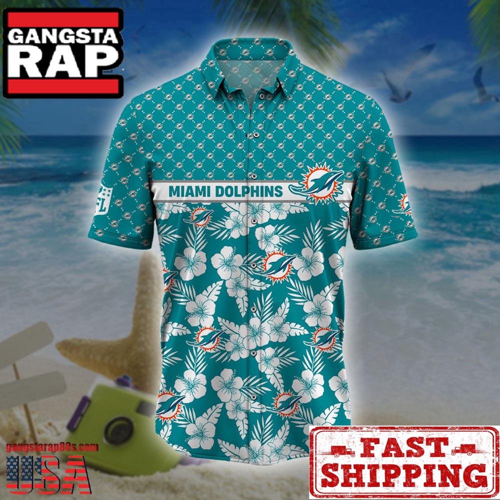 NFL Miami Dolphins Palm Leaves New Design Hawaiian Shirt NFL Miami Dolphins Palm Leaves New Design Hawaiian Shirt