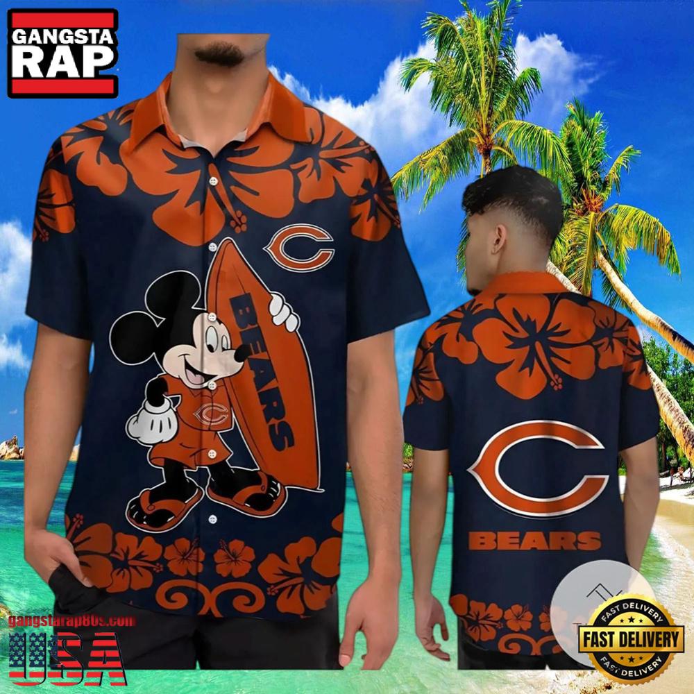 NFL Mickey Mouse Chicago Bears Hawaiian Shirts NFL Mickey Mouse Chicago Bears Hawaiian Shirts