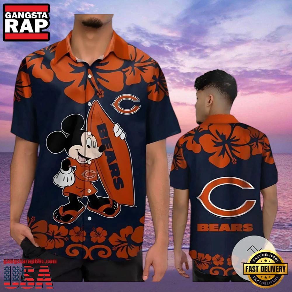 NFL Mickey Mouse Chicago Bears Hawaiian Shirts NFL Mickey Mouse Chicago Bears Hawaiian Shirts