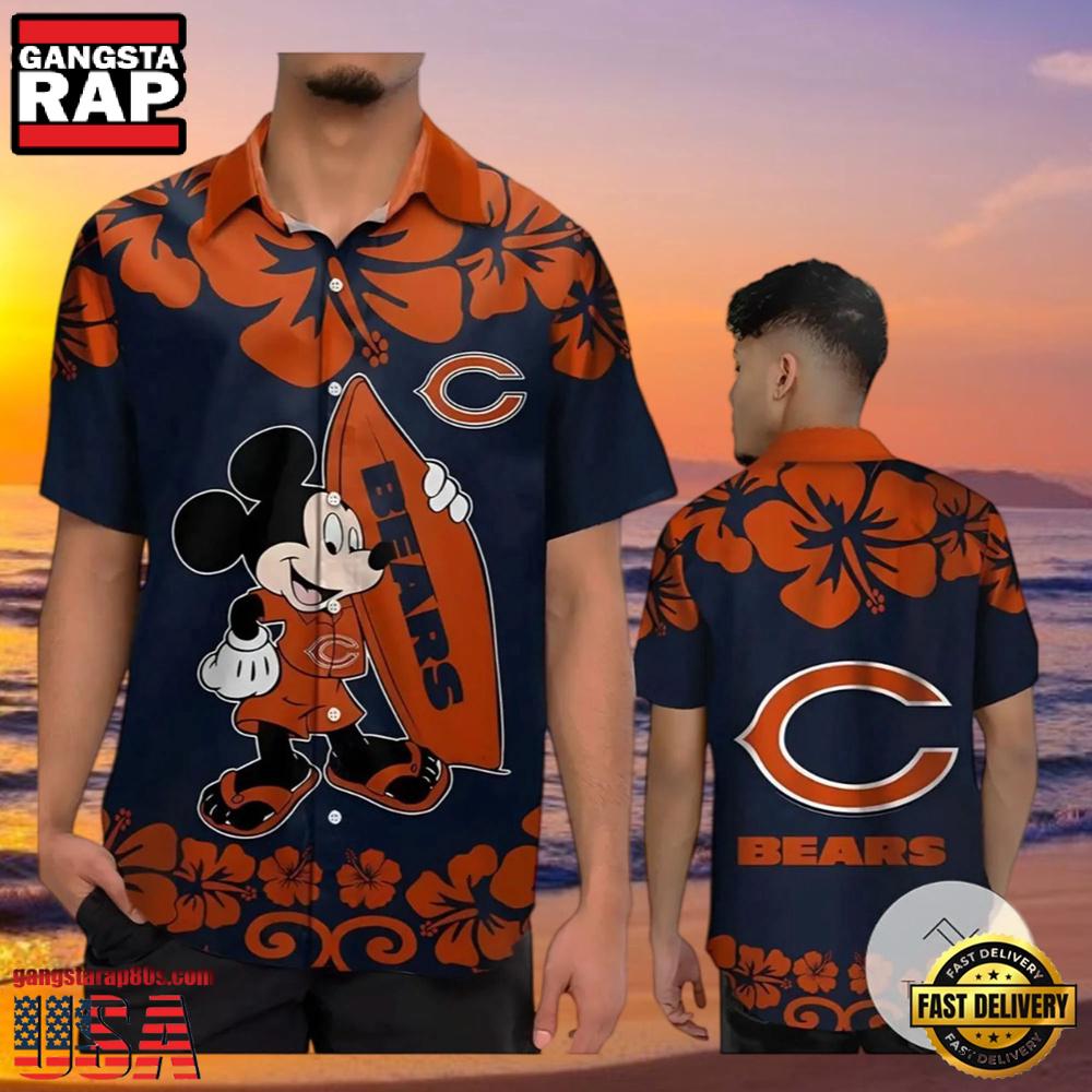 NFL Mickey Mouse Chicago Bears Hawaiian Shirts NFL Mickey Mouse Chicago Bears Hawaiian Shirts