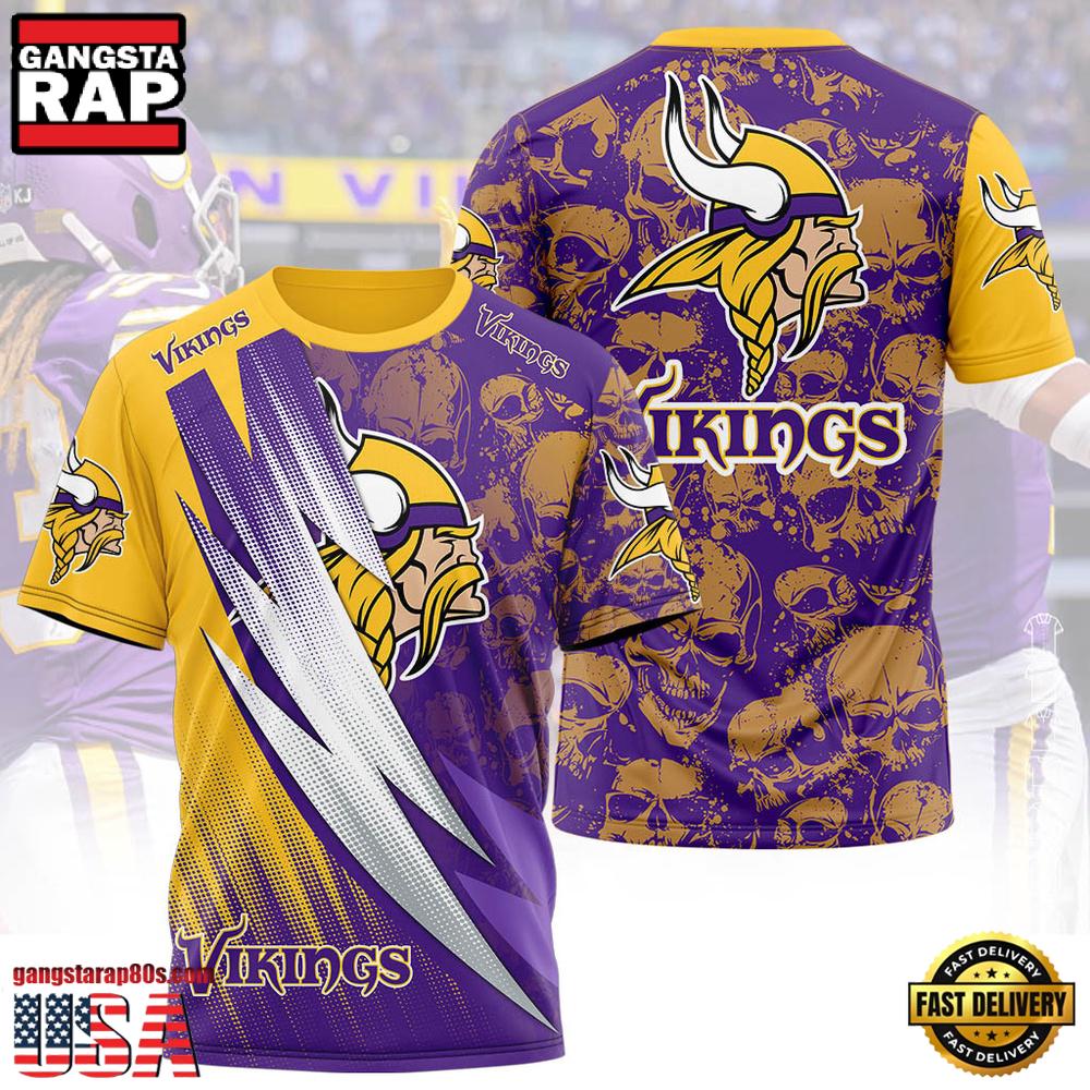 NFL Minnesota Vikings Logo All Over Print T Shirt NFL Minnesota Vikings Logo All Over Print T Shirt