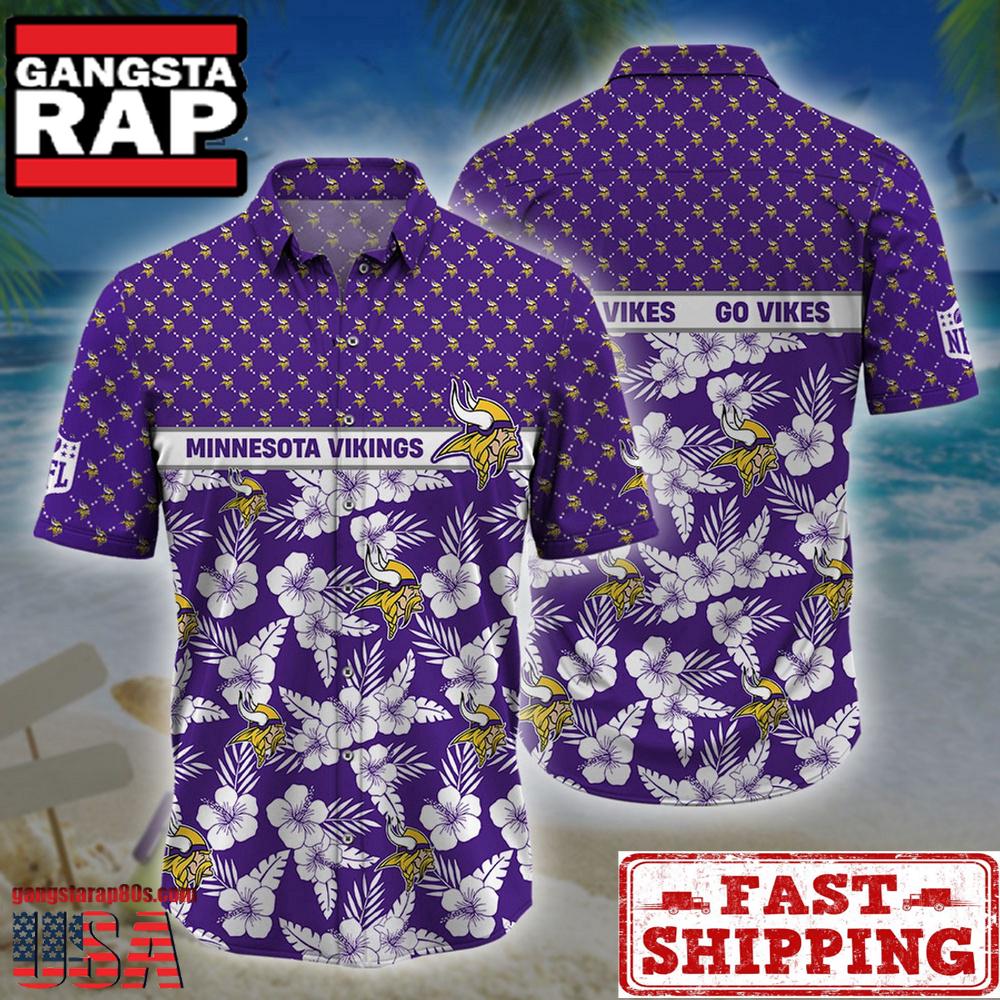NFL Minnesota Vikings Palm Leaves New Design Hawaiian Shirt NFL Minnesota Vikings Palm Leaves New Design Hawaiian Shirt