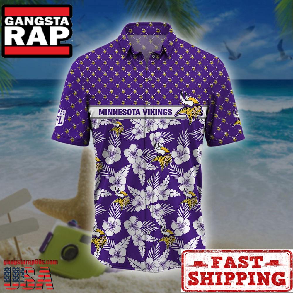 NFL Minnesota Vikings Palm Leaves New Design Hawaiian Shirt NFL Minnesota Vikings Palm Leaves New Design Hawaiian Shirt