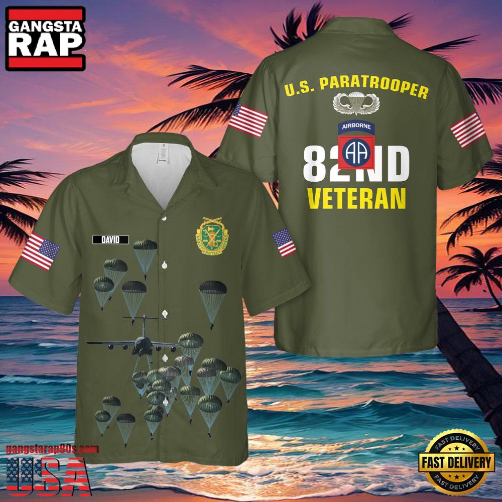 Name Us Army 82Nd Airborne Division Veteran Veteran Hawaiian Shirt Name Us Army 82Nd Airborne Division Veteran Veteran Hawaiian Shirt