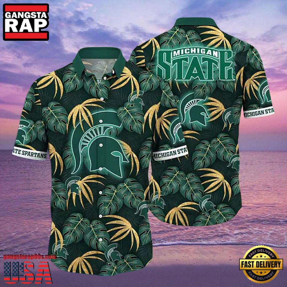 NCAA Michigan State Spartans Lush Greenery New Design Hawaiian Shirt NCAA Michigan State Spartans Lush Greenery New Design Hawaiian Shirt