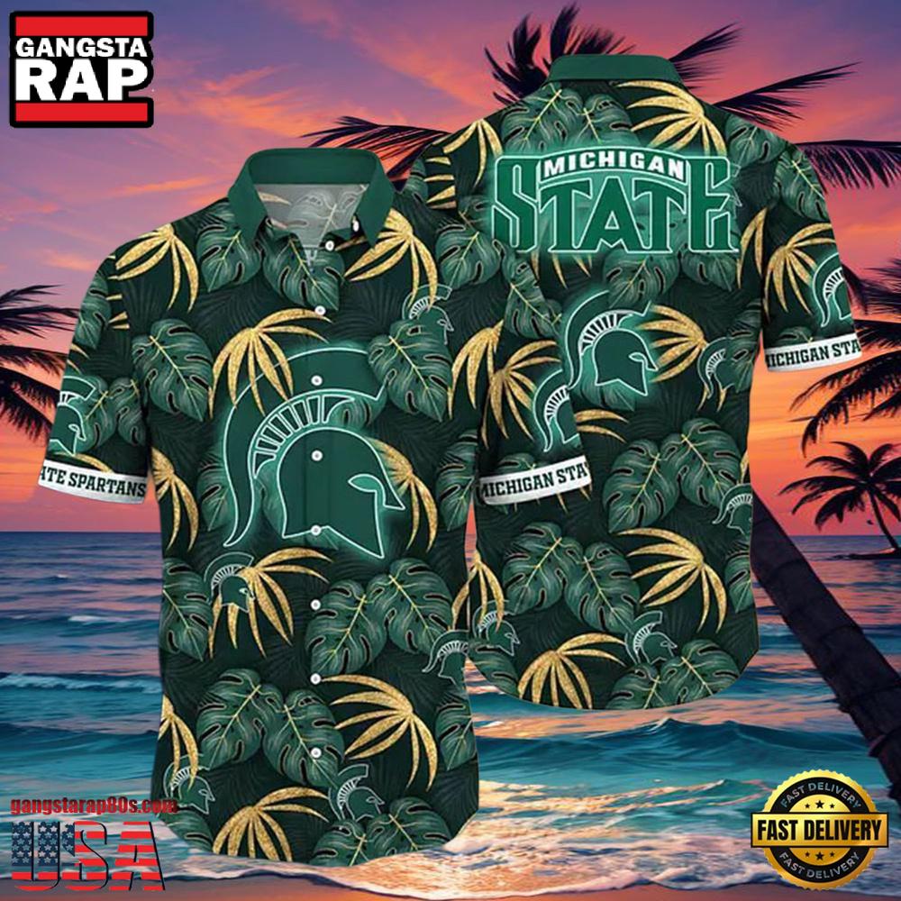 NCAA Michigan State Spartans Lush Greenery New Design Hawaiian Shirt NCAA Michigan State Spartans Lush Greenery New Design Hawaiian Shirt