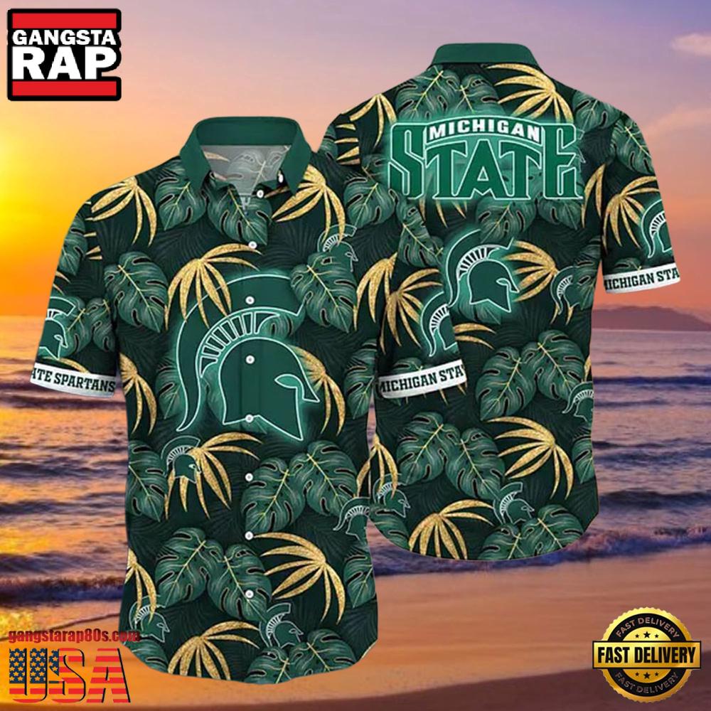 NCAA Michigan State Spartans Lush Greenery New Design Hawaiian Shirt NCAA Michigan State Spartans Lush Greenery New Design Hawaiian Shirt