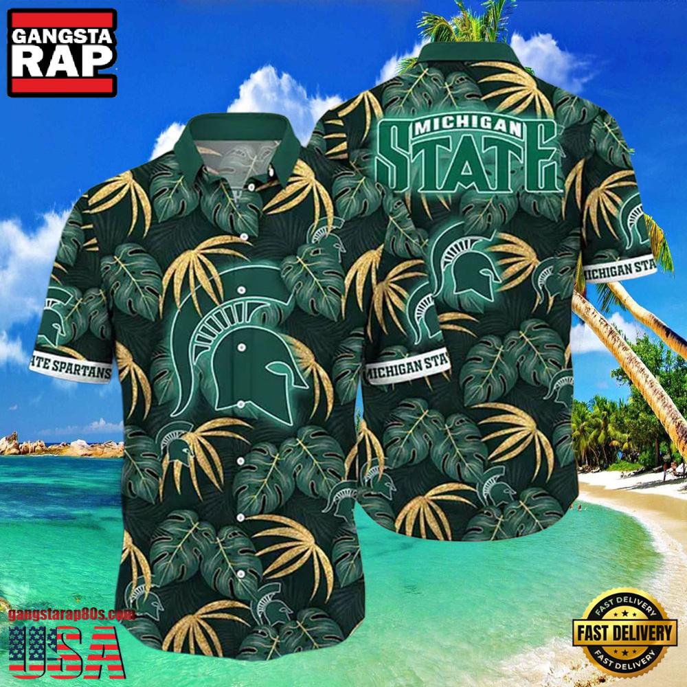 NCAA Michigan State Spartans Lush Greenery New Design Hawaiian Shirt NCAA Michigan State Spartans Lush Greenery New Design Hawaiian Shirt