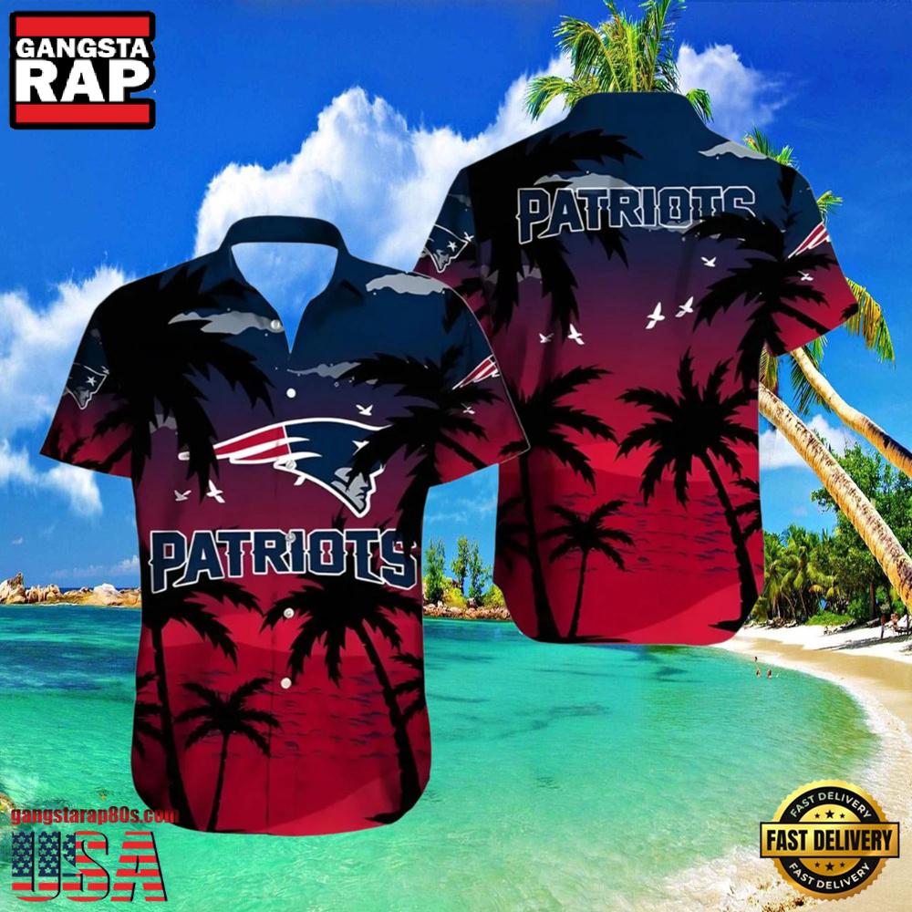 NFL New England Patriots Crimson Palm Paradise Hawaiian Shirt NFL New England Patriots Crimson Palm Paradise Hawaiian Shirt