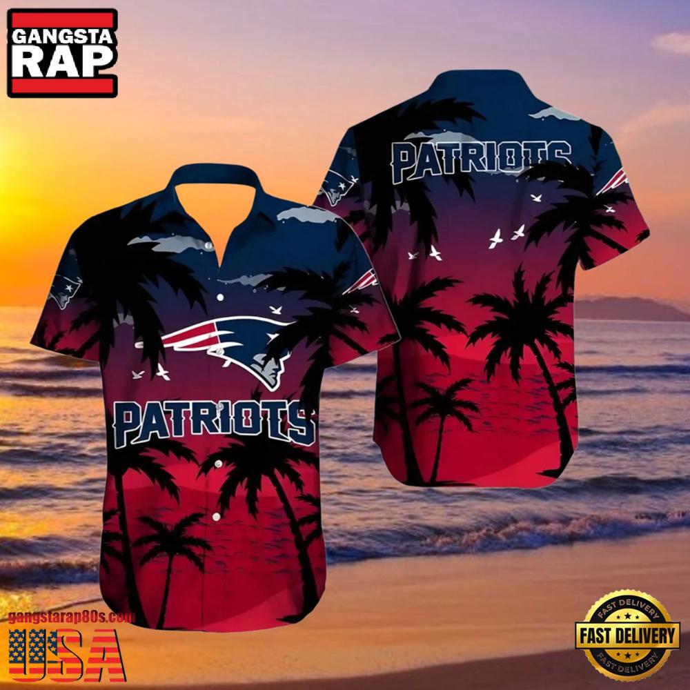 NFL New England Patriots Crimson Palm Paradise Hawaiian Shirt NFL New England Patriots Crimson Palm Paradise Hawaiian Shirt