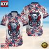 New England Patriots Nfl Skull And Flower Pattern Metallica Short Sleeve Aloha Shirt