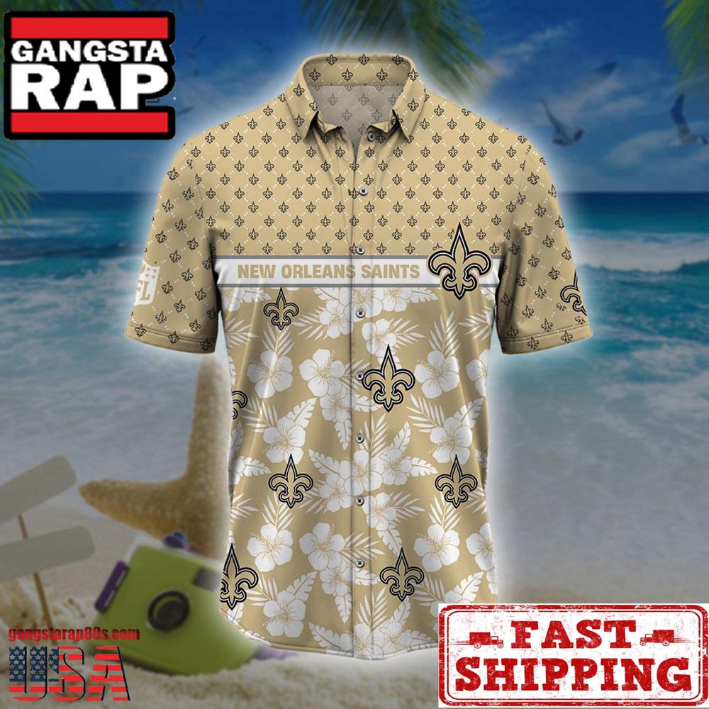 NFL New Orleans Saints Palm Leaves New Design Hawaiian Shirt NFL New Orleans Saints Palm Leaves New Design Hawaiian Shirt