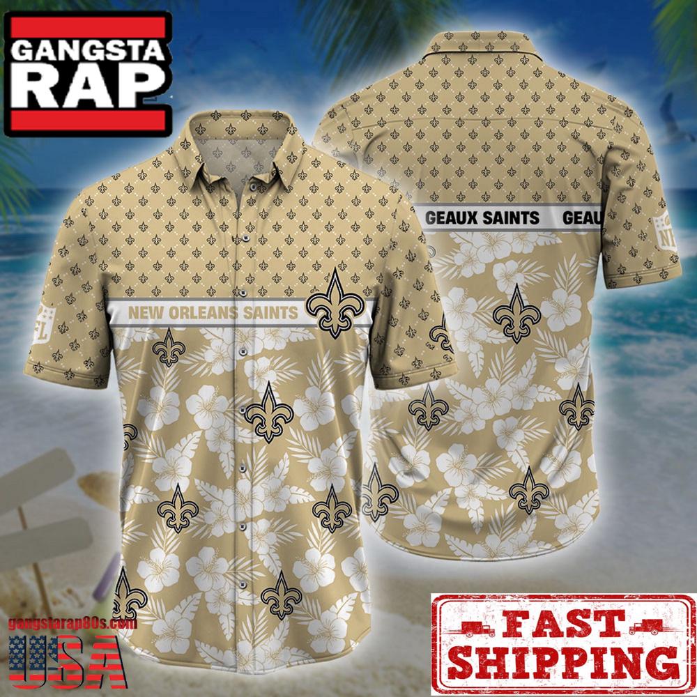 NFL New Orleans Saints Palm Leaves New Design Hawaiian Shirt NFL New Orleans Saints Palm Leaves New Design Hawaiian Shirt