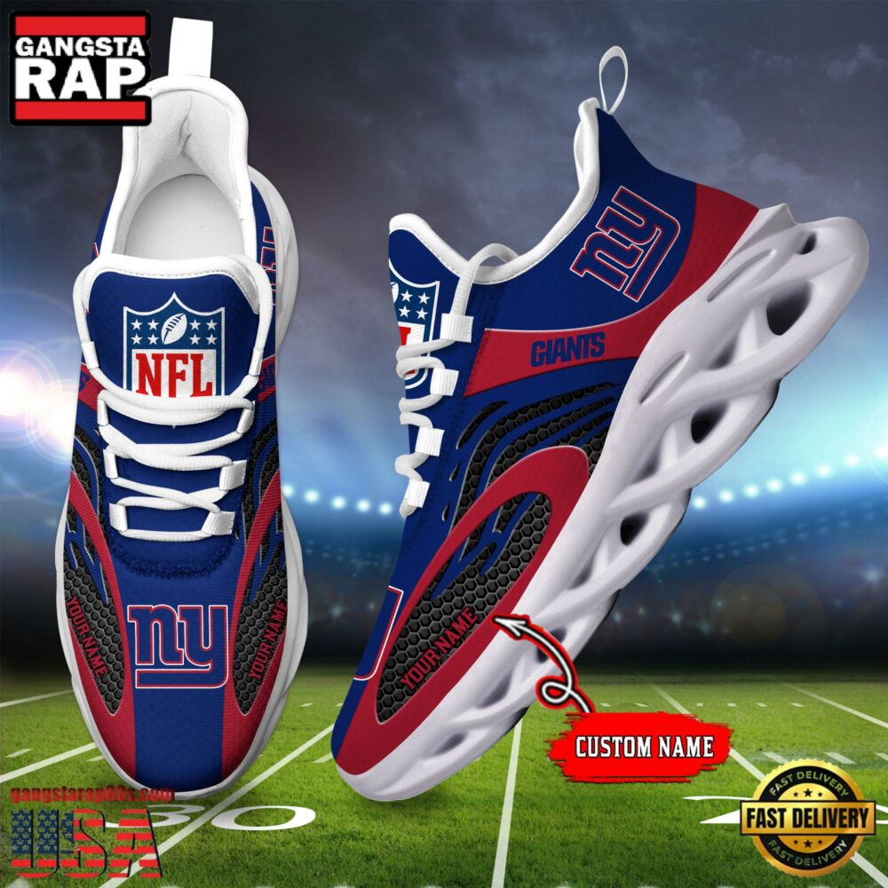 NFL Custom Name New York Giants Limited New Design Max Soul Running Sneakers Shoes NFL Custom Name New York Giants Limited New Design Max Soul Running Sneakers Shoes