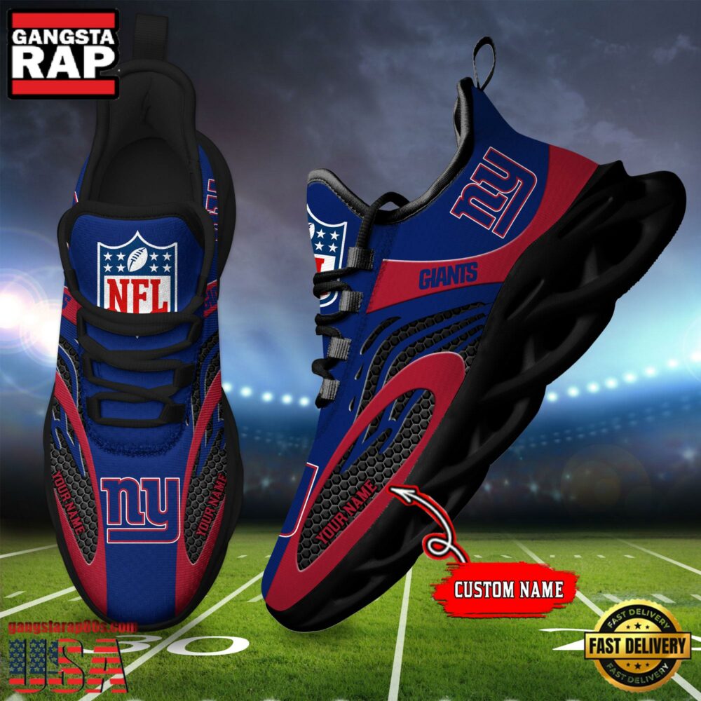 NFL Custom Name New York Giants Limited New Design Max Soul Running Sneakers Shoes NFL Custom Name New York Giants Limited New Design Max Soul Running Sneakers Shoes