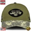 NFL Super Bowl New York Jets Club Green Camo Cap 3 New York Jets 2024 Salute to Service Club Green Camo Cap Gift For Veteran