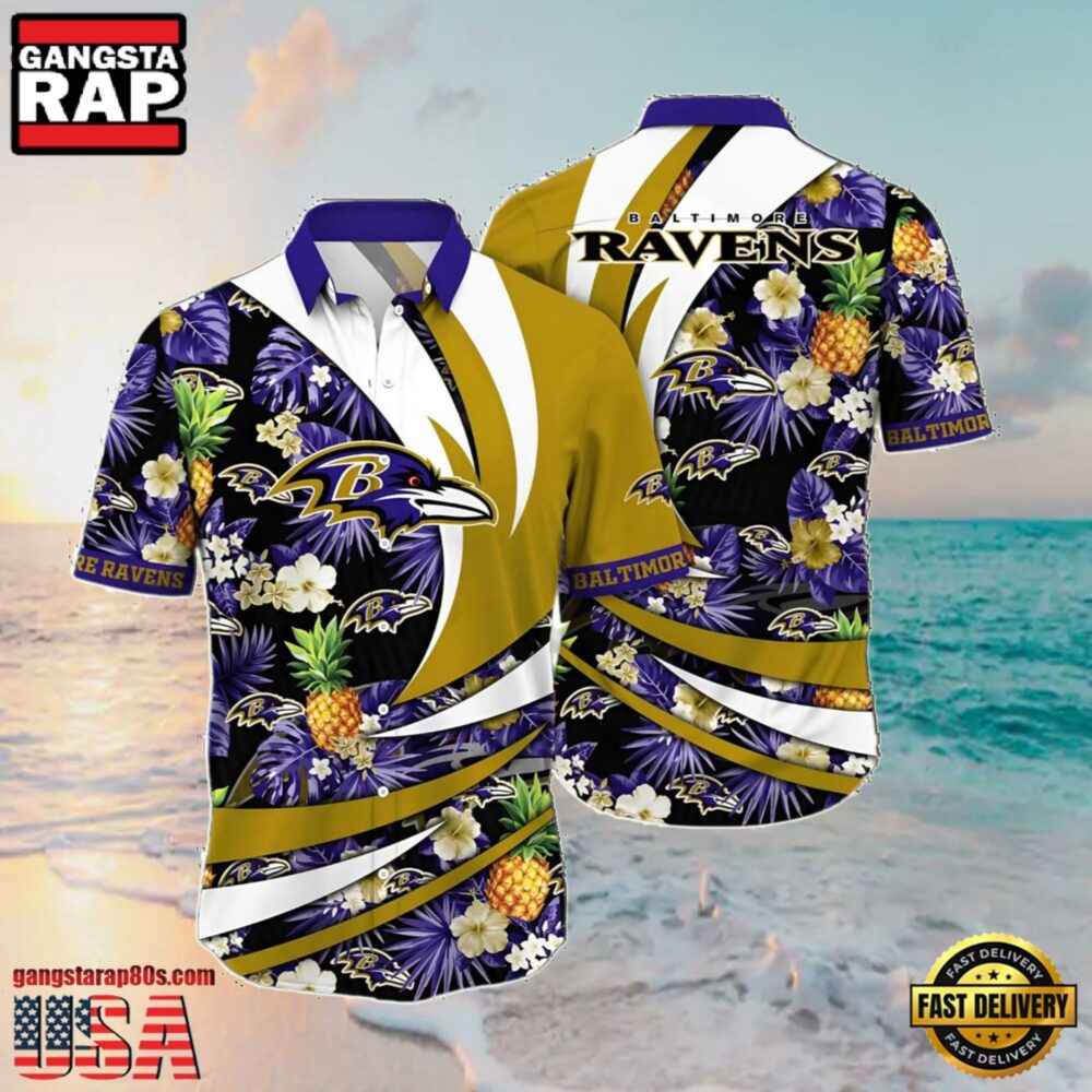 NFL Baltimore Ravens Summer Hawaiian Shirt With Pineapple NFL Baltimore Ravens Summer Hawaiian Shirt With Pineapple