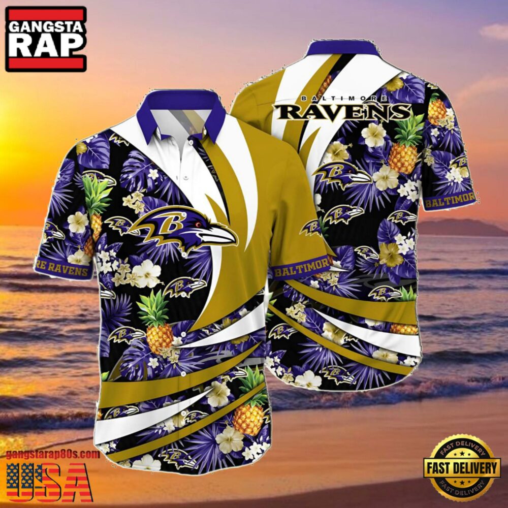 NFL Baltimore Ravens Summer Hawaiian Shirt With Pineapple NFL Baltimore Ravens Summer Hawaiian Shirt With Pineapple