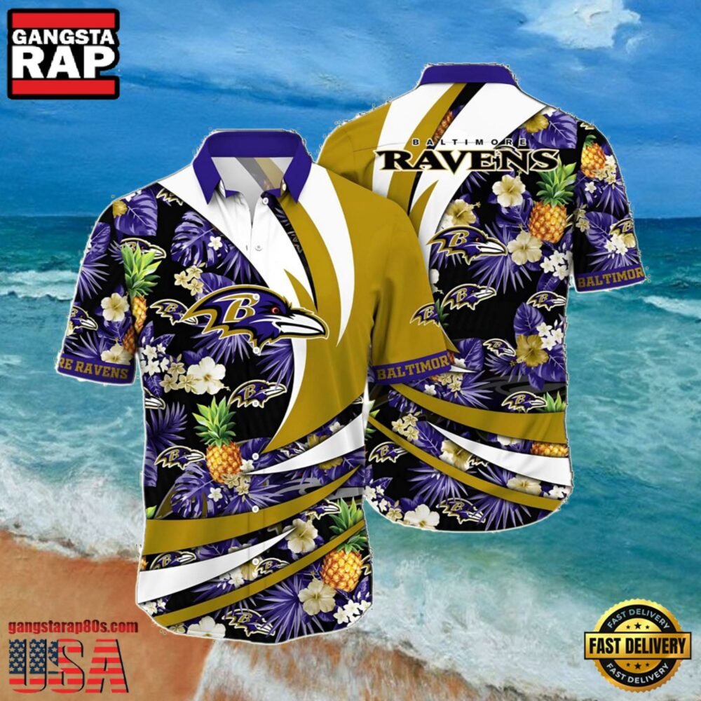 NFL Baltimore Ravens Summer Hawaiian Shirt With Pineapple NFL Baltimore Ravens Summer Hawaiian Shirt With Pineapple