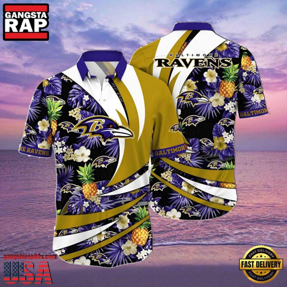 NFL Baltimore Ravens Summer Hawaiian Shirt With Pineapple NFL Baltimore Ravens Summer Hawaiian Shirt With Pineapple