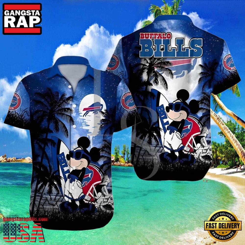 NFL Buffalo Bills Hawaiian Shirt Disney Mickey Mouse Palm Tree NFL Buffalo Bills Hawaiian Shirt Disney Mickey Mouse Palm Tree