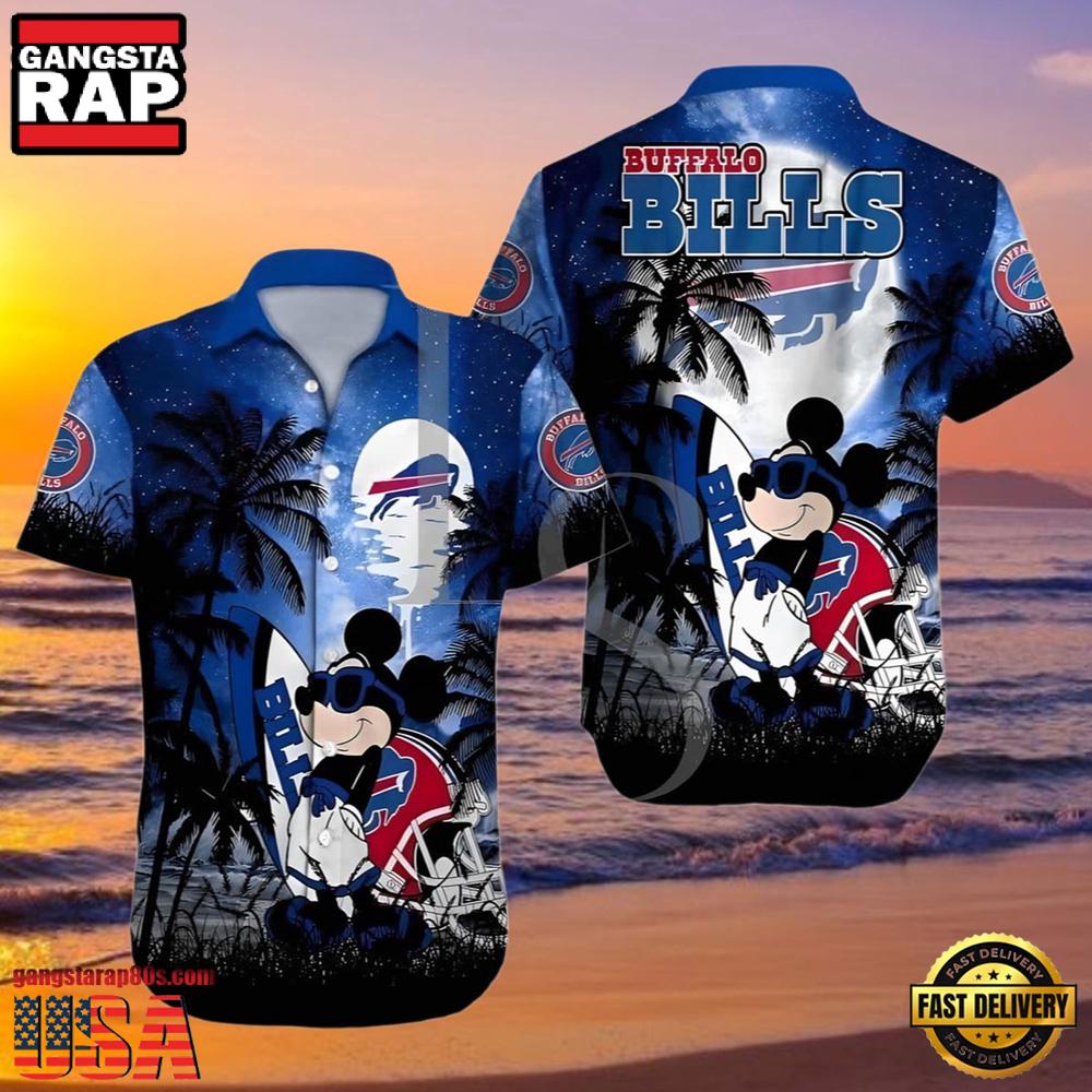 NFL Buffalo Bills Hawaiian Shirt Disney Mickey Mouse Palm Tree NFL Buffalo Bills Hawaiian Shirt Disney Mickey Mouse Palm Tree
