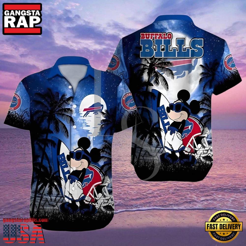 NFL Buffalo Bills Hawaiian Shirt Disney Mickey Mouse Palm Tree NFL Buffalo Bills Hawaiian Shirt Disney Mickey Mouse Palm Tree