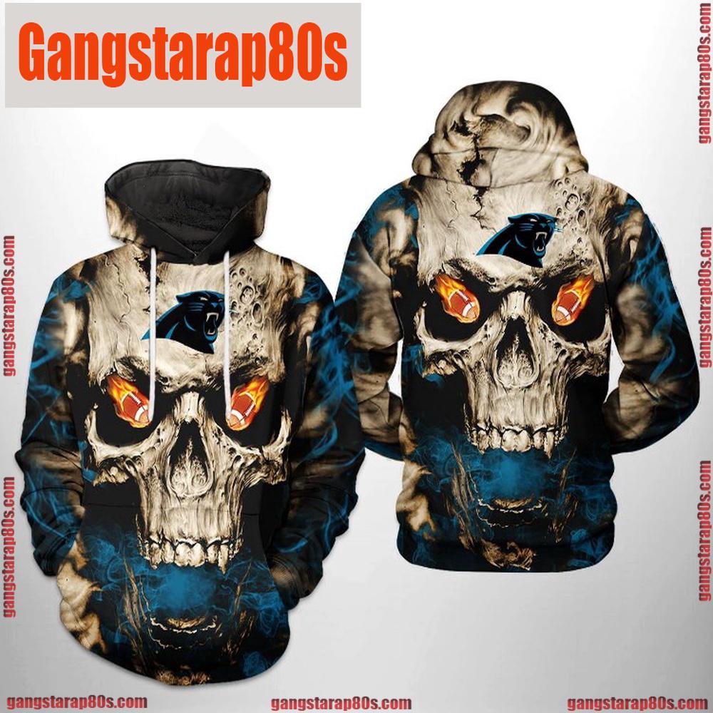NFL Carolina Panthers Skull Team 3D Printed Hoodie Shirt
