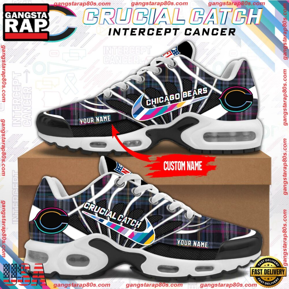 NFL Chicago Bears Crucial Catch Intercept Cancer Air Max Plus Shoes Running Sneakers NFL Chicago Bears Crucial Catch Intercept Cancer Air Max Plus Shoes Running Sneakers