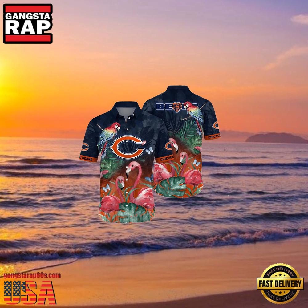 NFL Chicago Bears Hawaiian Shirt Mens Flamingo NFL Chicago Bears Hawaiian Shirt Mens Flamingo