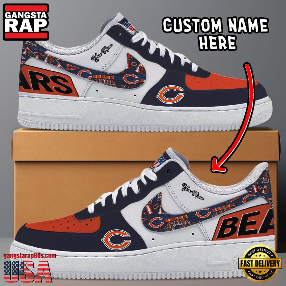 NFL Chicago Bears Logo Team Design Custom Air Force 1 Shoes NFL Chicago Bears Logo Team Design Custom Air Force 1 Shoes