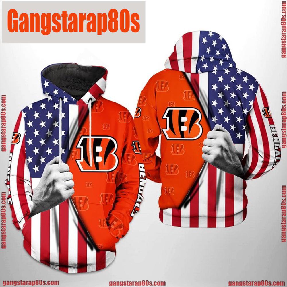 NFL Cincinnati Bengals US Flag Team 3D Printed Hoodie Shirt