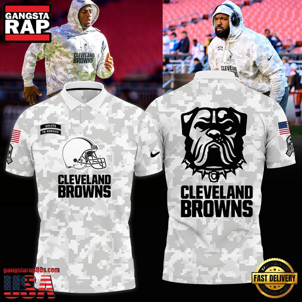 NFL Cleveland Browns Camo 2025 Salute to Service Polo Shirt NFL Cleveland Browns Camo 2025 Salute to Service Polo Shirt