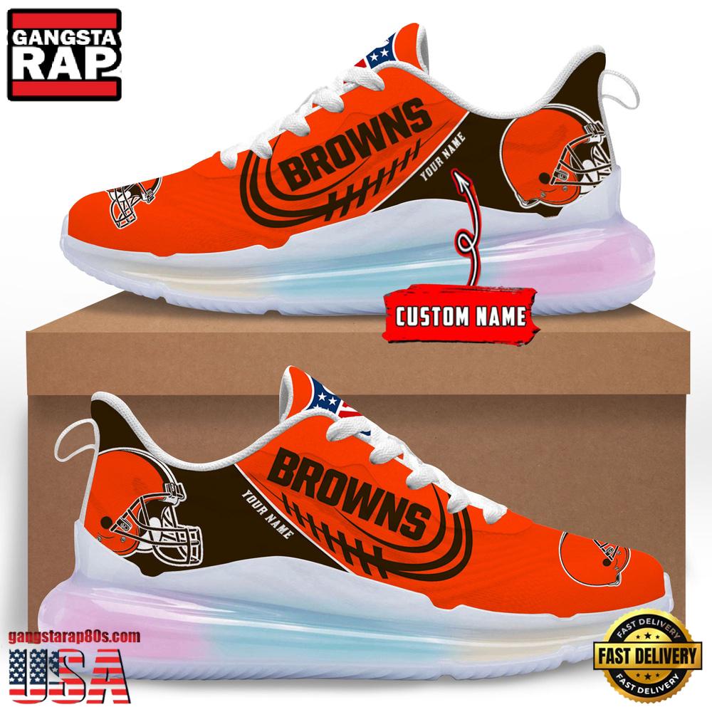 NFL Cleveland Browns Custom Rainbow Atmospheric Air Force 1 Sneaker Shoes NFL Cleveland Browns Custom Rainbow Atmospheric Air Force 1 Sneaker Shoes