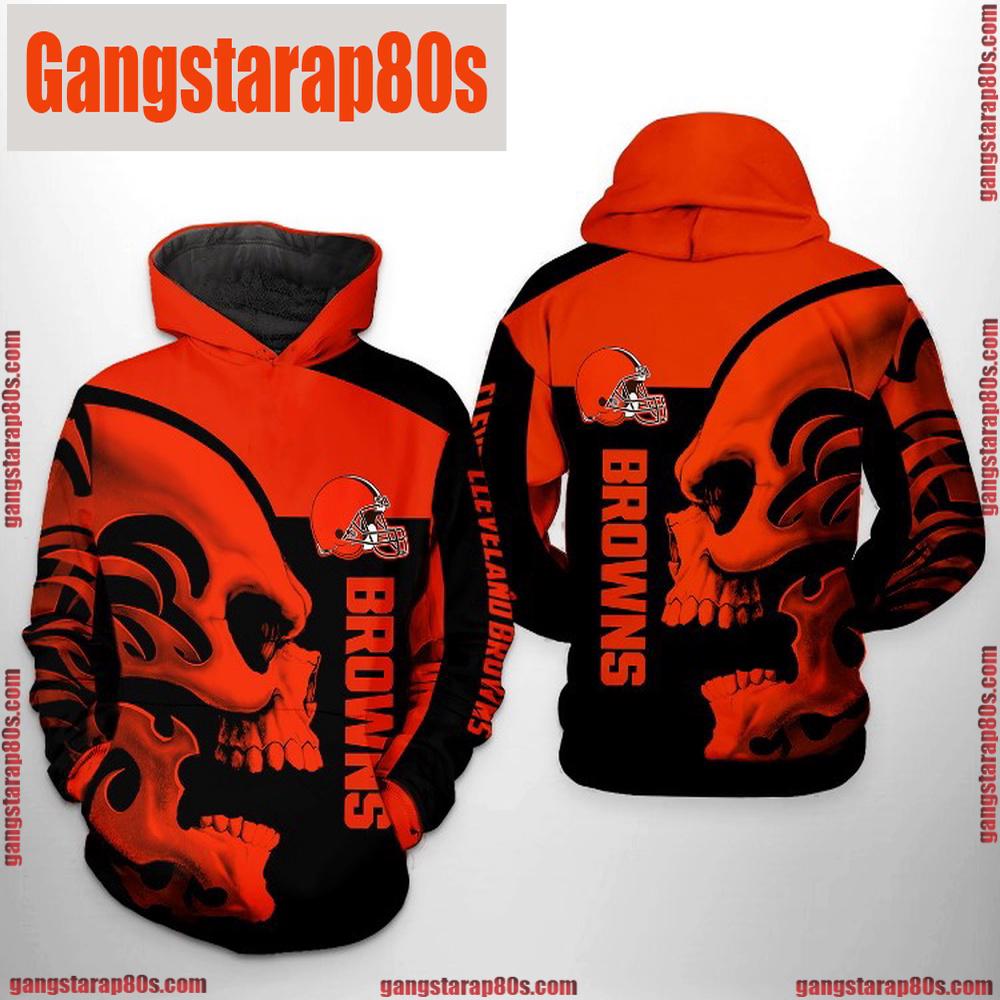 NFL Cleveland Browns Skull 3D Printed Hoodie Shirt