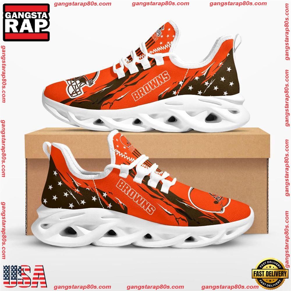 NFL Cleveland Browns Stars and Stripes Max Soul Shoes Running Sneakers Running Sneakers NFL Cleveland Browns Stars and Stripes Max Soul Shoes Running Sneakers Running Sneakers