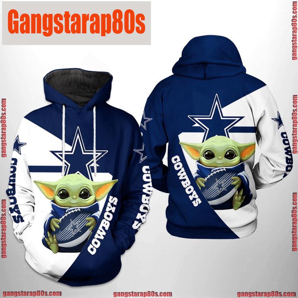 NFL Dallas Cowboys Baby Yoda Team 3D Printed Hoodie Shirt