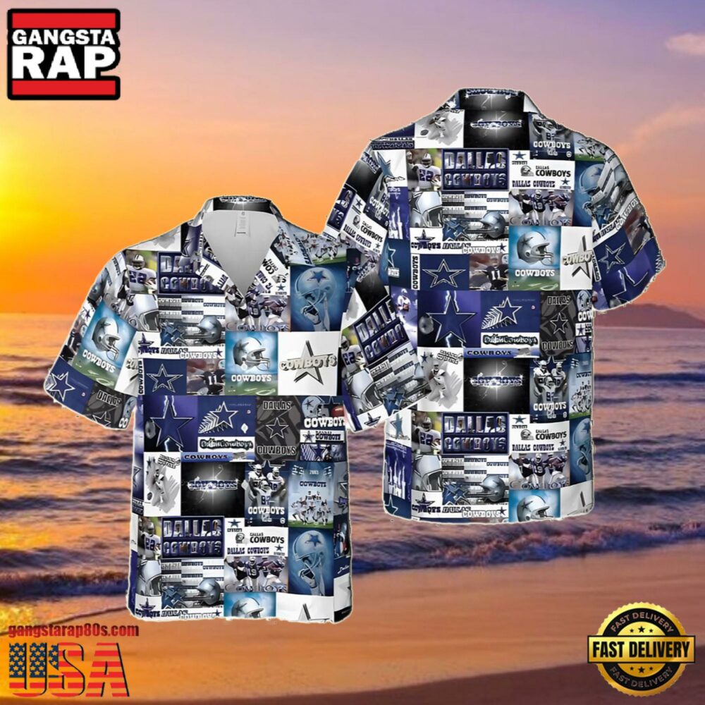 NFL Dallas Cowboys Collage Summer Hawaiian Shirts NFL NFL Dallas Cowboys Collage Summer Hawaiian Shirts NFL