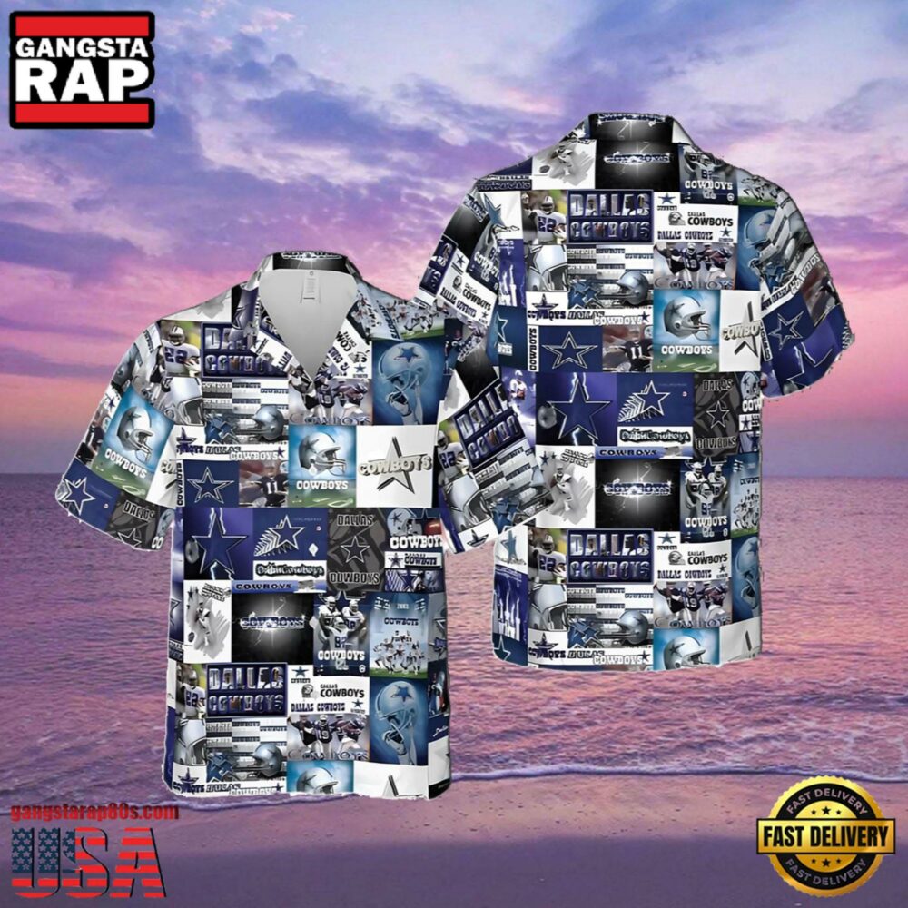 NFL Dallas Cowboys Collage Summer Hawaiian Shirts NFL NFL Dallas Cowboys Collage Summer Hawaiian Shirts NFL