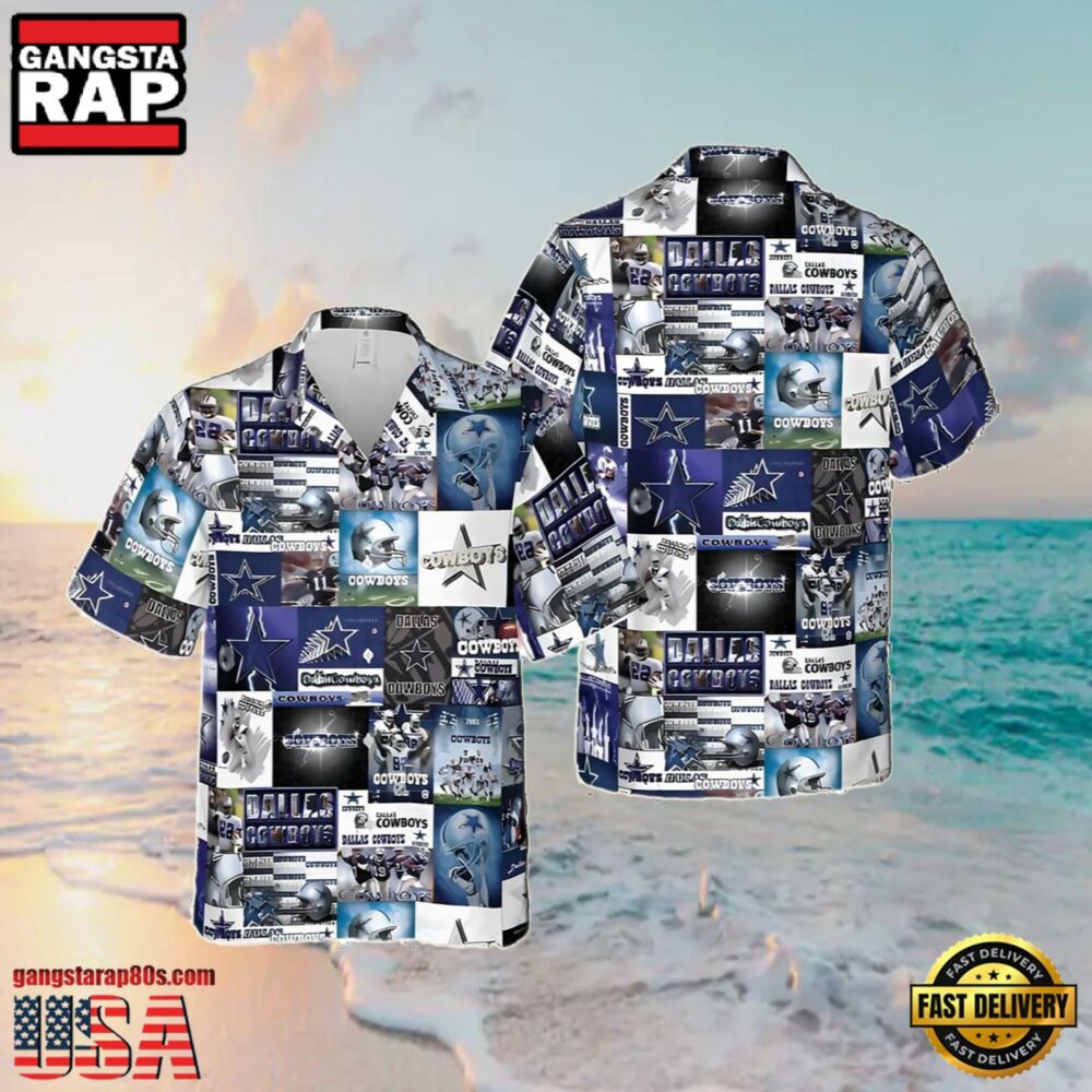 NFL Dallas Cowboys Collage Summer Hawaiian Shirts NFL NFL Dallas Cowboys Collage Summer Hawaiian Shirts NFL