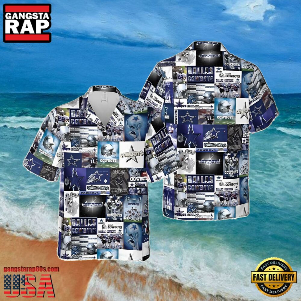 NFL Dallas Cowboys Collage Summer Hawaiian Shirts NFL NFL Dallas Cowboys Collage Summer Hawaiian Shirts NFL