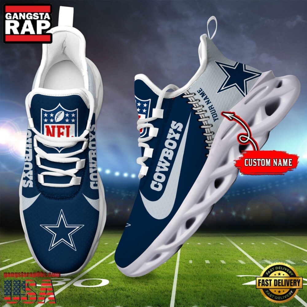 NFL Custom Name Dallas Cowboys Football Team Design Max Soul Running Sneakers Shoes NFL Custom Name Dallas Cowboys Football Team Design Max Soul Running Sneakers Shoes
