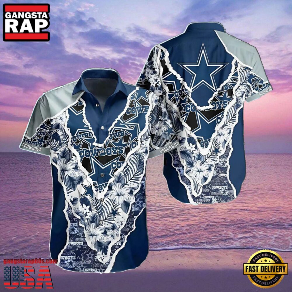 NFL Dallas Cowboys Summer Hawaiian Floral Shirt NFL Dallas Cowboys Summer Hawaiian Floral Shirt