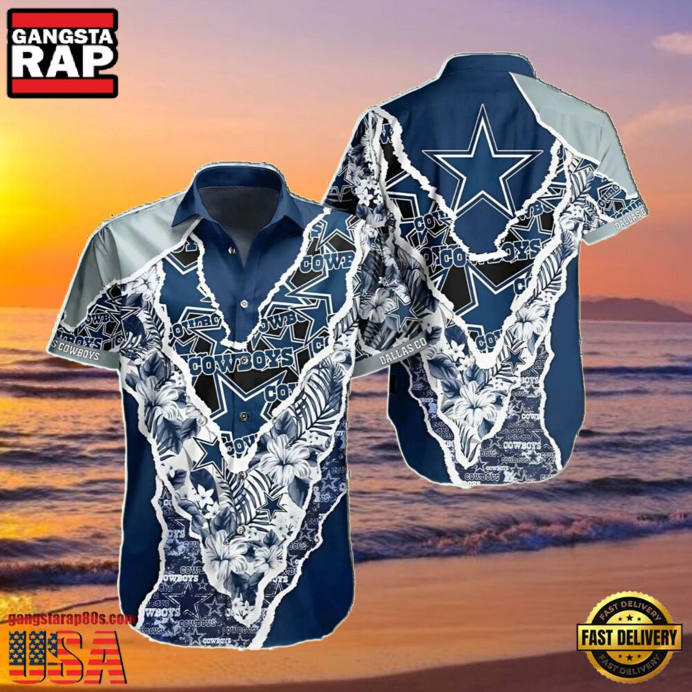 NFL Dallas Cowboys Summer Hawaiian Floral Shirt NFL Dallas Cowboys Summer Hawaiian Floral Shirt